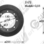 Corona Z=72 modulo 3,55 per scatola andanatore